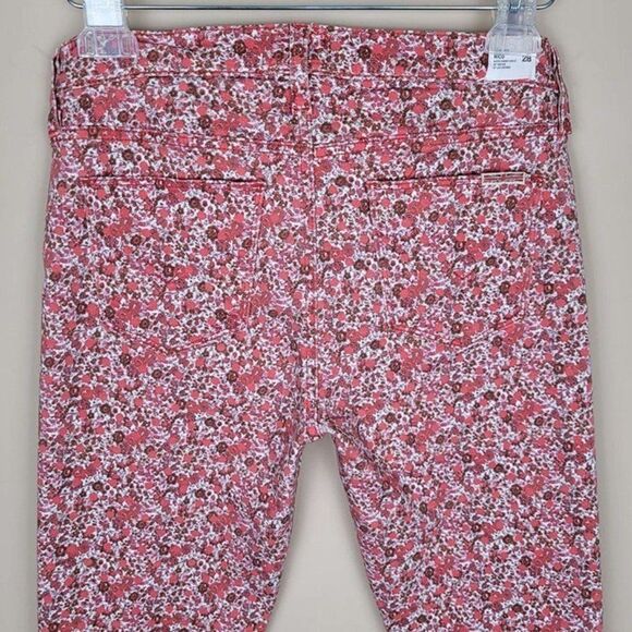 Hudson Nico Midrise Ankle Spr Skinny Floral Jeans Red White Size 28 - Picture 4 of 10
